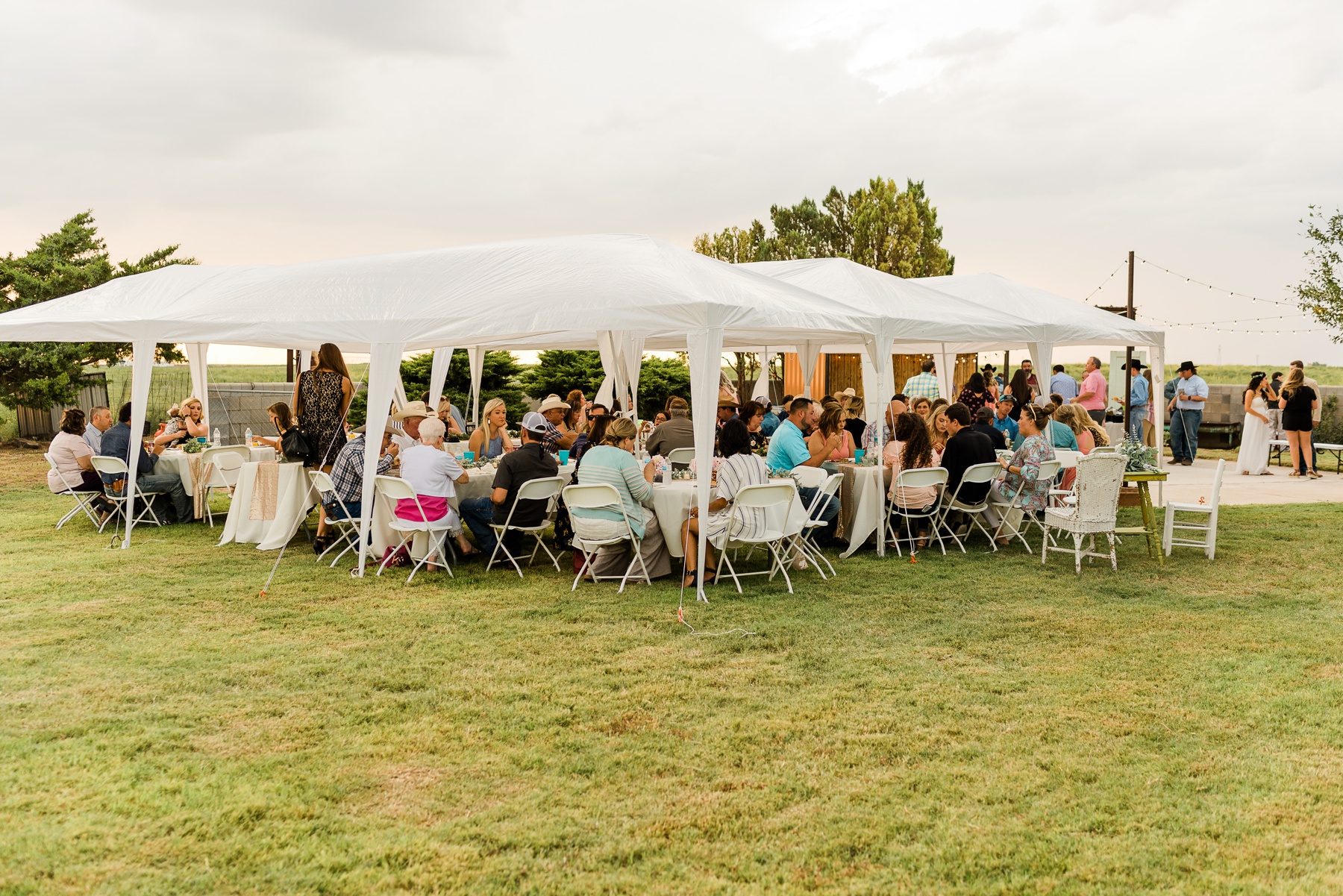 Backyard New Mexico Wedding Tent Reception