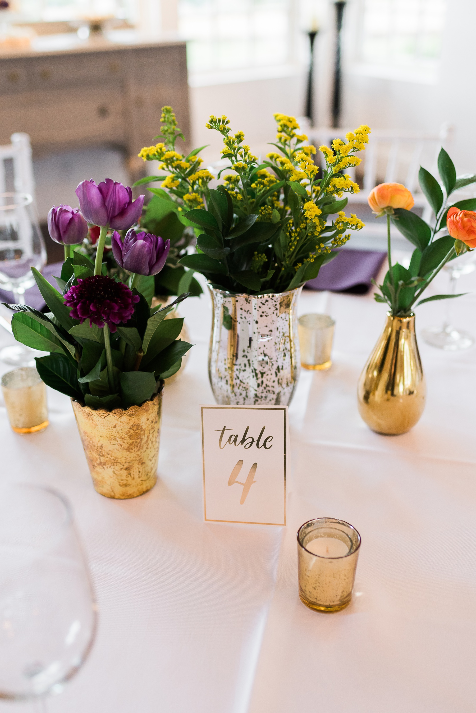Tulips on Wedding Reception Tables