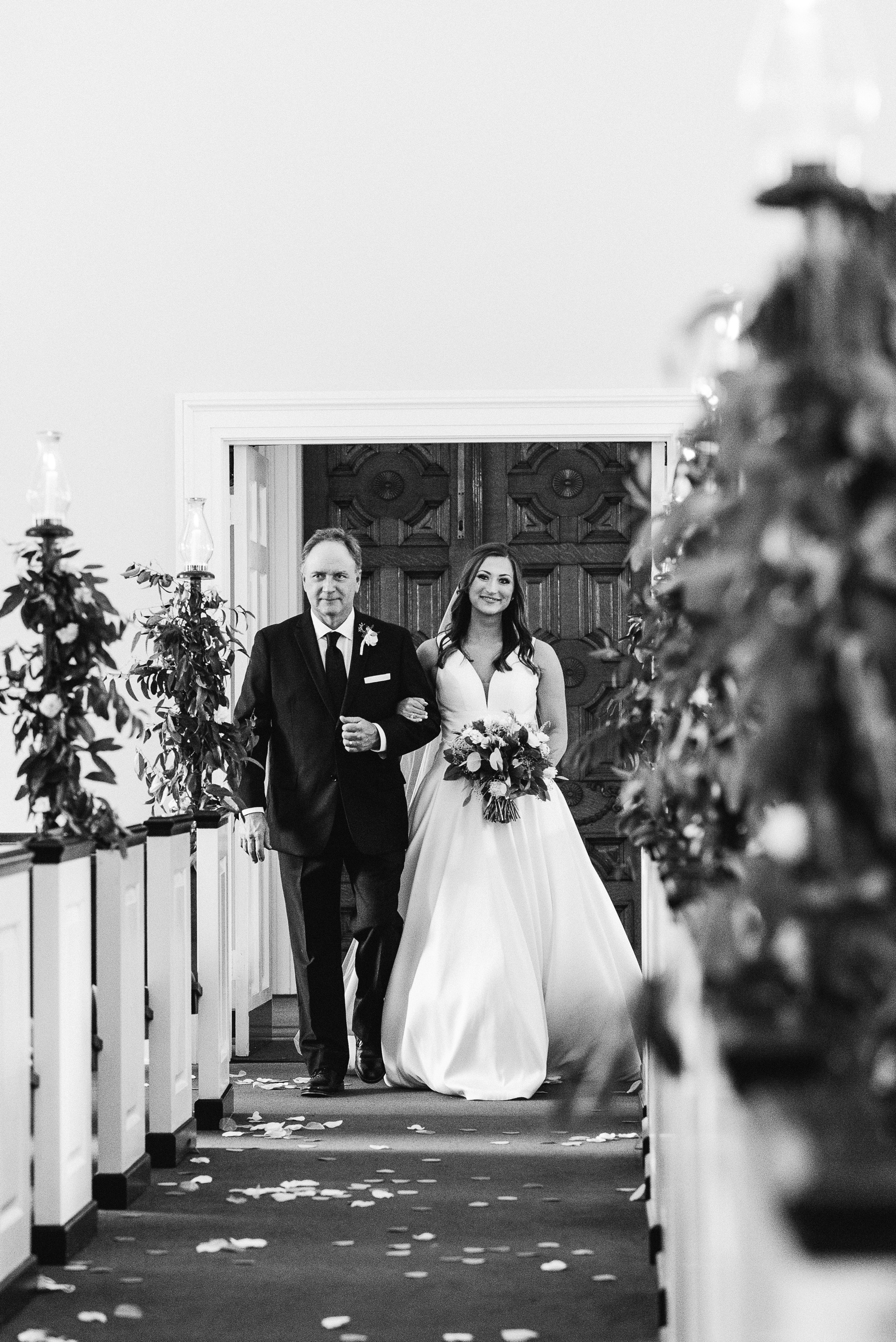 Dad and Bride Walking Down the Aisle