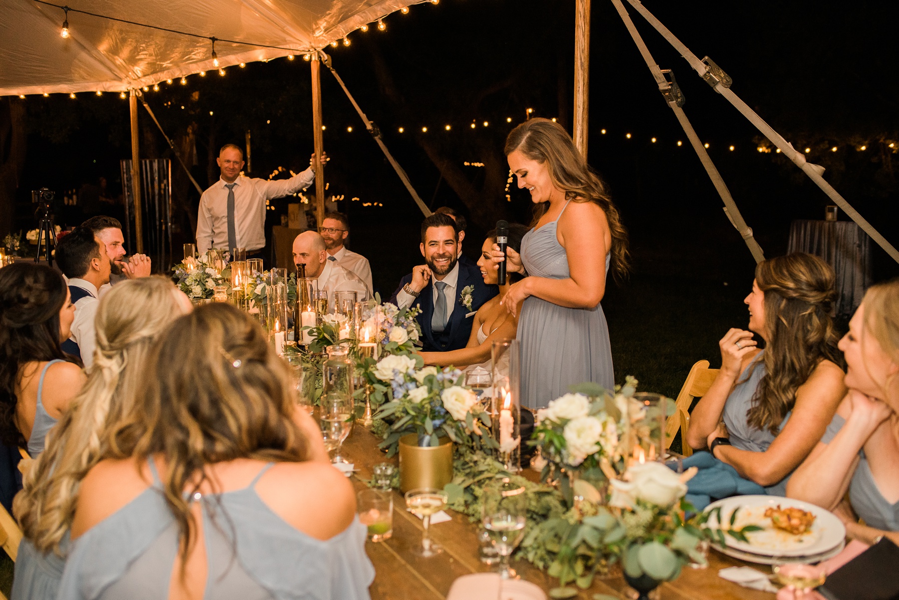 Wedding Toasts During Tented Reception