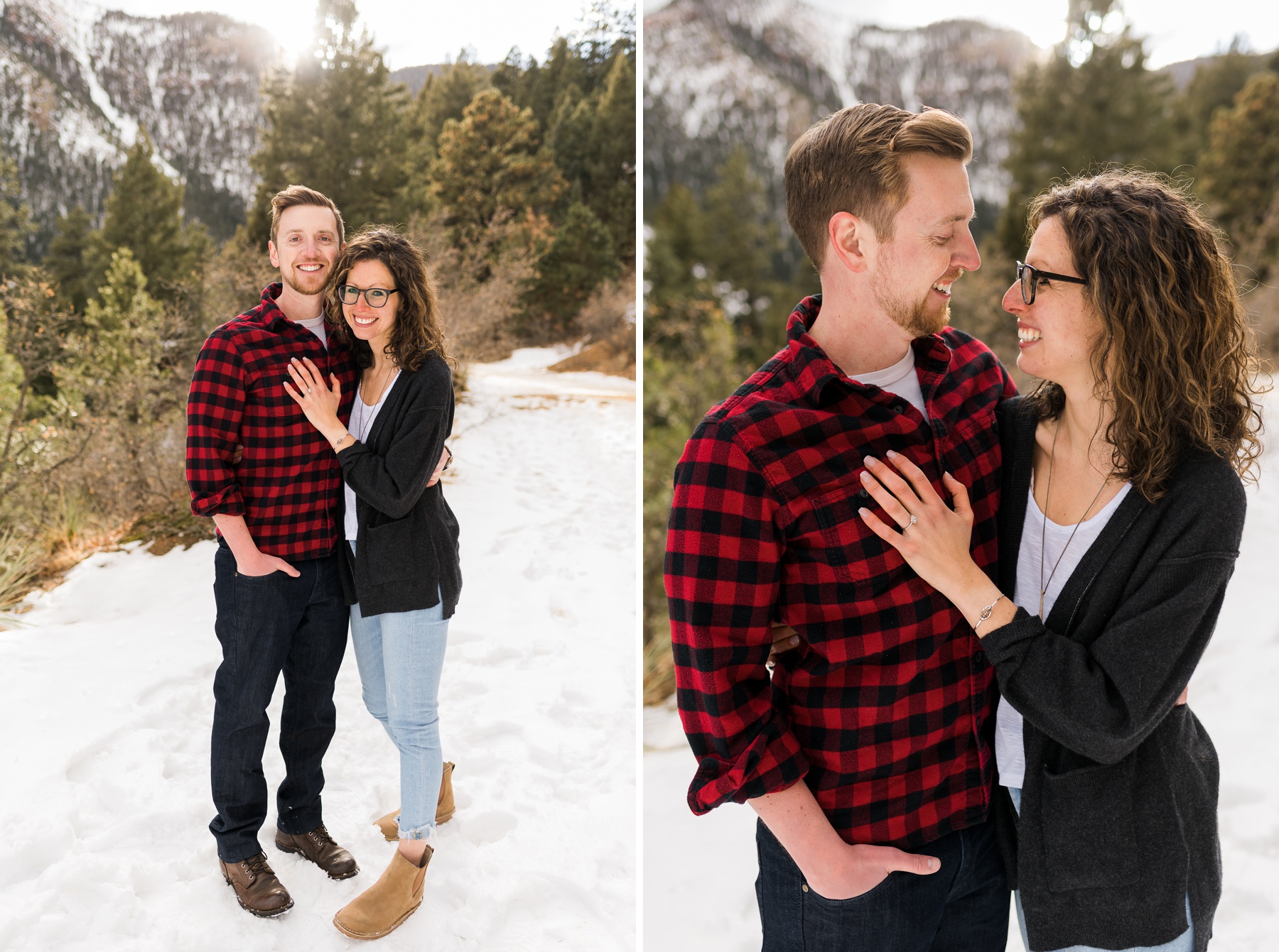 couples engagement photos in the mountains 