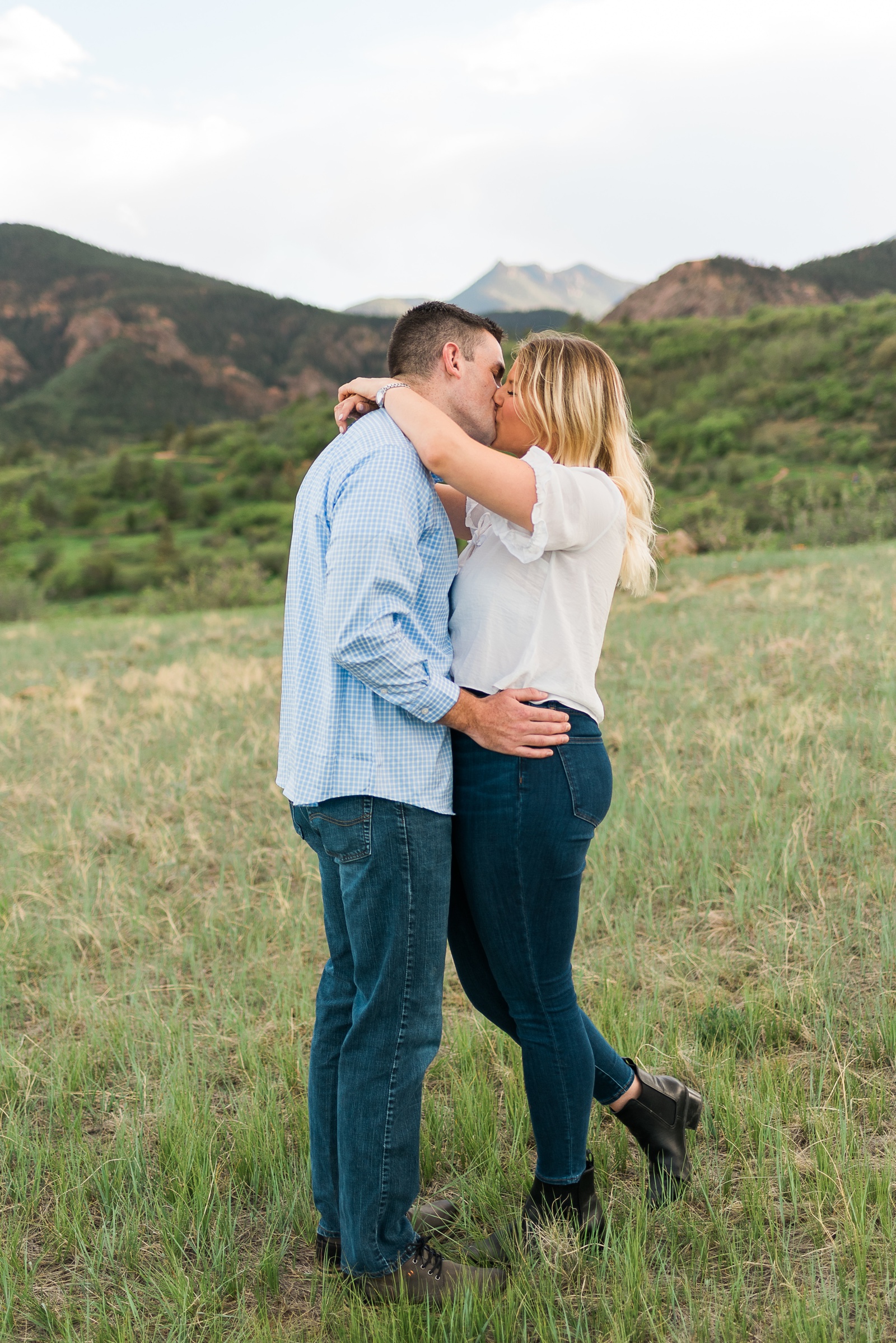 Couple Kissing in the mountains
