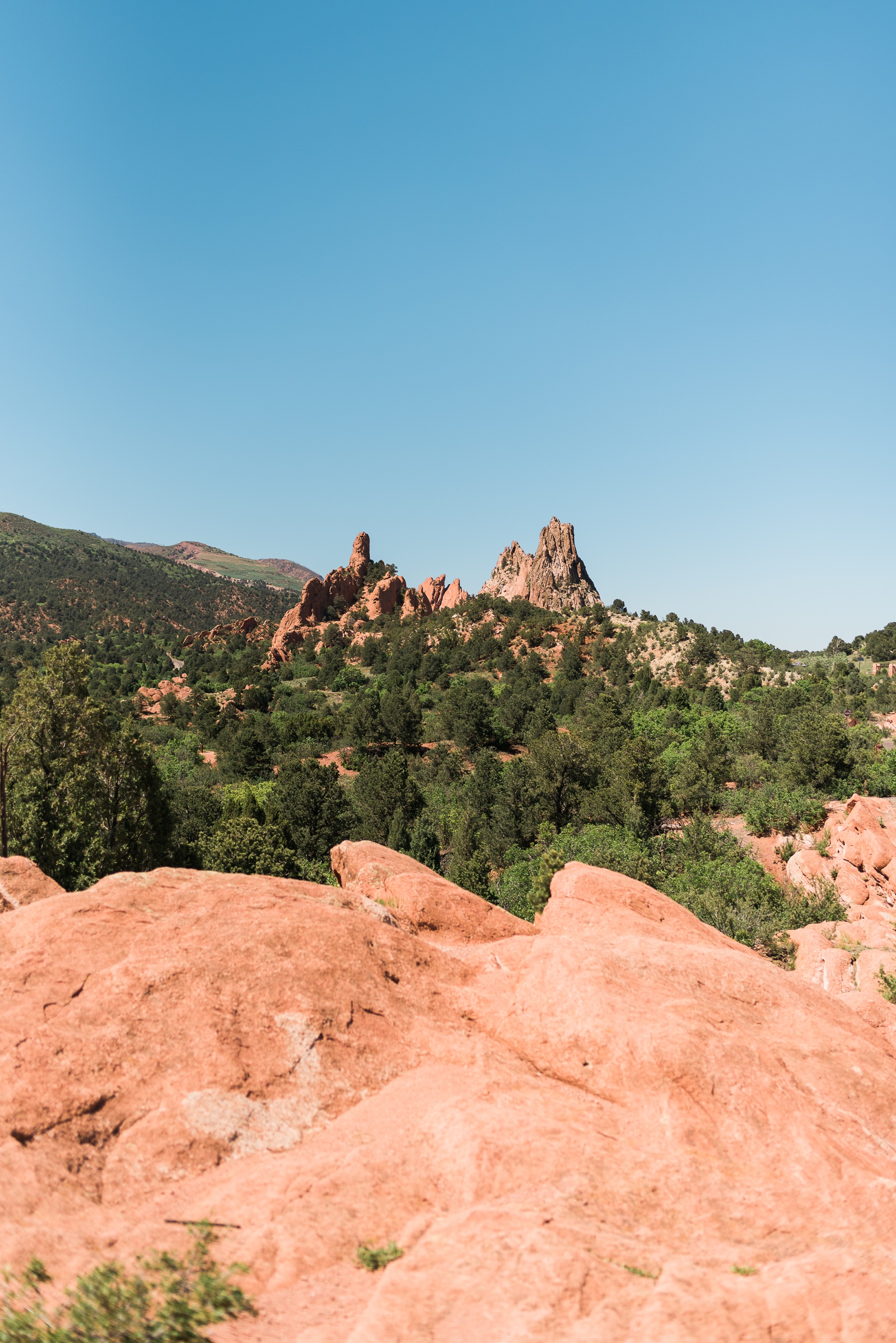 View of Garden of the Gods from high point overlook
